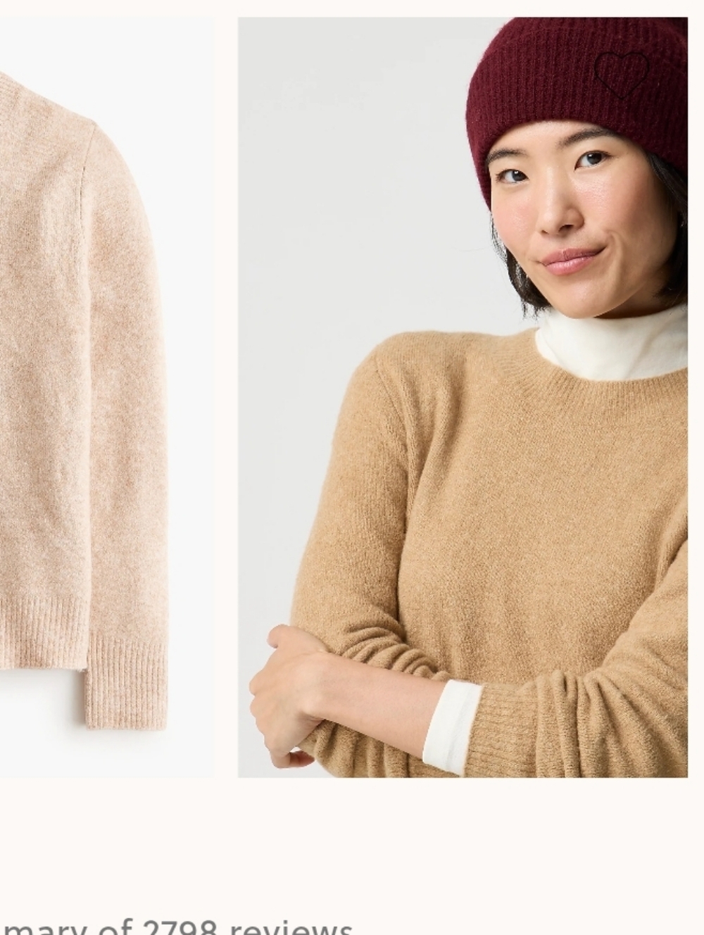 J Crew Crewneck sweater extra-soft yarn Sz S Wool Blend Tan Heather Light Linen